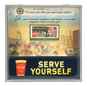 COCA-COLA "SERVE YOURSELF" LIGHT-UP SIGN