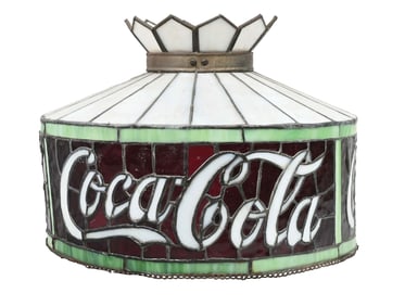 COCA-COLA STAINED GLASS LAMP SHADE