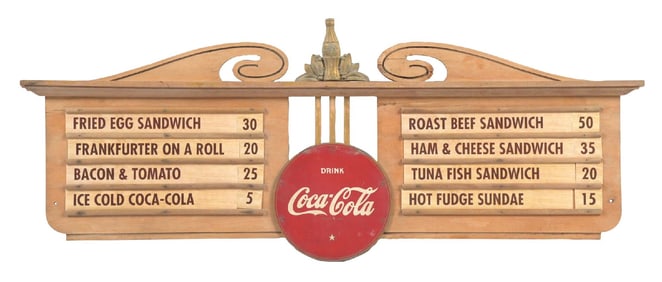 COCA-COLA KAY DISPLAY WOODEN MENU BOARD
