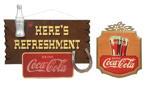 COLLECTION OF 2 COCA-COLA KAY DISPLAY SIGNS