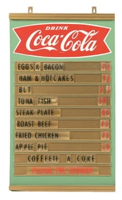DRINK COCA-COLA MENU BOARD SIGN.