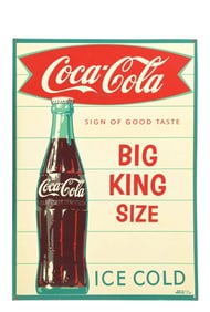 COCA-COLA BIG KING SIZE TIN SIGN