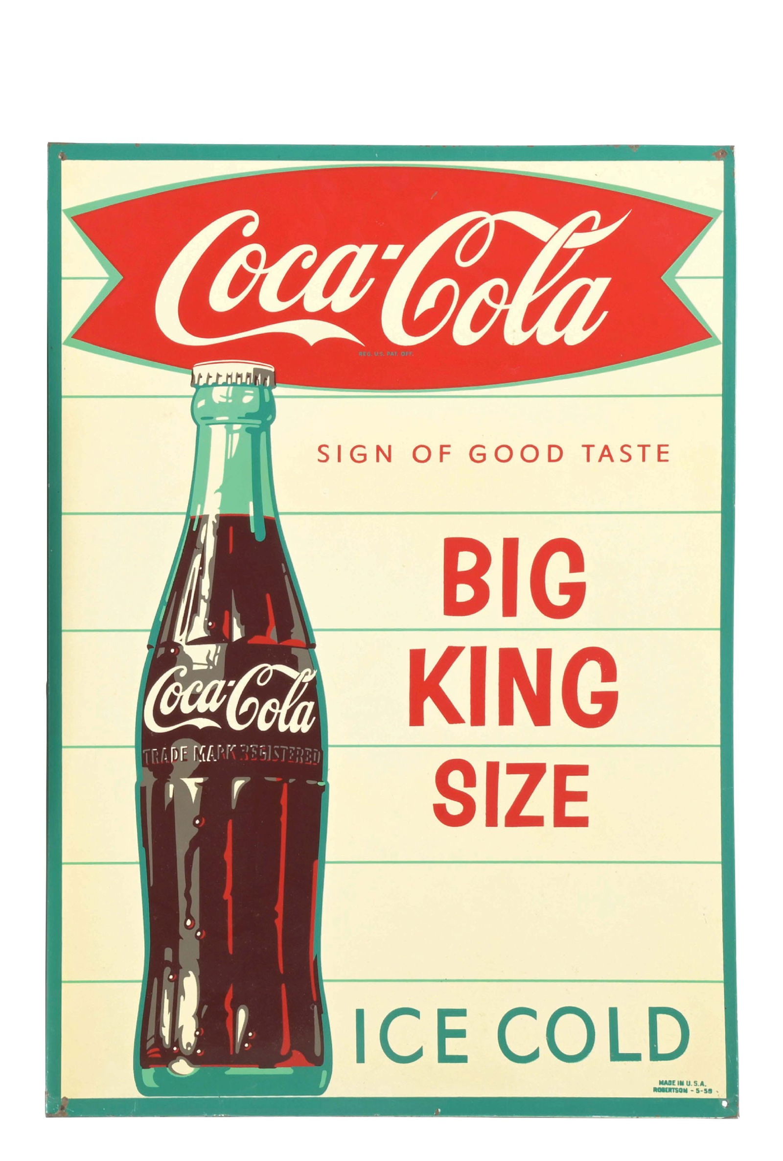 COCA-COLA BIG KING SIZE TIN SIGN (1 of 3)