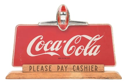 COCA-COLA PLEASE PAY CASHIER COUNTER SIGN