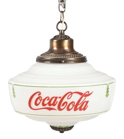 COCA-COLA MILK GLASS CHANDELIER