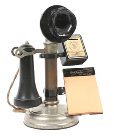 CANDLESTICK PHONE WITH COCA-COLA NOTEPAD AND COIN BOX