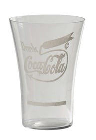 DRINK COCA-COLA LARGE 5¢ FLARE GLASS