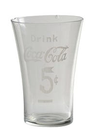 DRINK COCA-COLA SMALL 5¢ FLARE GLASS