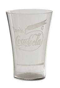 VINTAGE COCA-COLA ETCHED GLASS