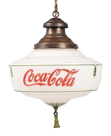 COCA-COLA MILK-GLASS CHANDELIER W/ HARDWARE
