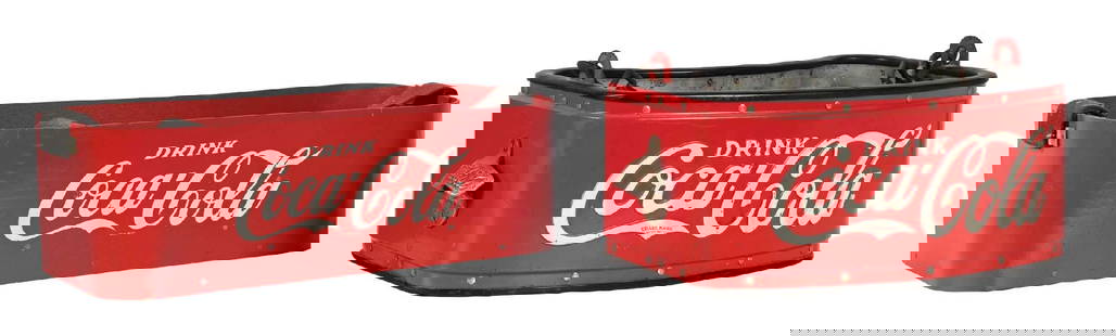 COLLECTION OF 2 VINTAGE COCA-COLA STADIUM CARRIERS: A nice collection of two c. 1930s-1950s stadium carriers from Coca-Cola featuring the script logo. CONDITION: (A) The Masonite carrier shows a few scuffs and cracks to the surface, but is clean overal