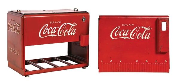 COCA-COLA WESTINGHOUSE COOLER SALESMAN SAMPLE W/ DOOR PANEL