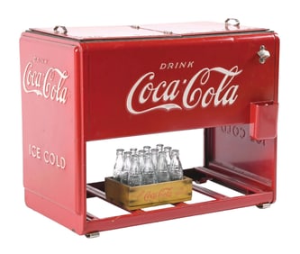 COCA-COLA SALESMAN SAMPLE WESTINGHOUSE COOLER WITH CASE