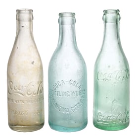 COLLECTION OF 3 COCA-COLA STRAIGHT-SIDED GLASS BOTTLES