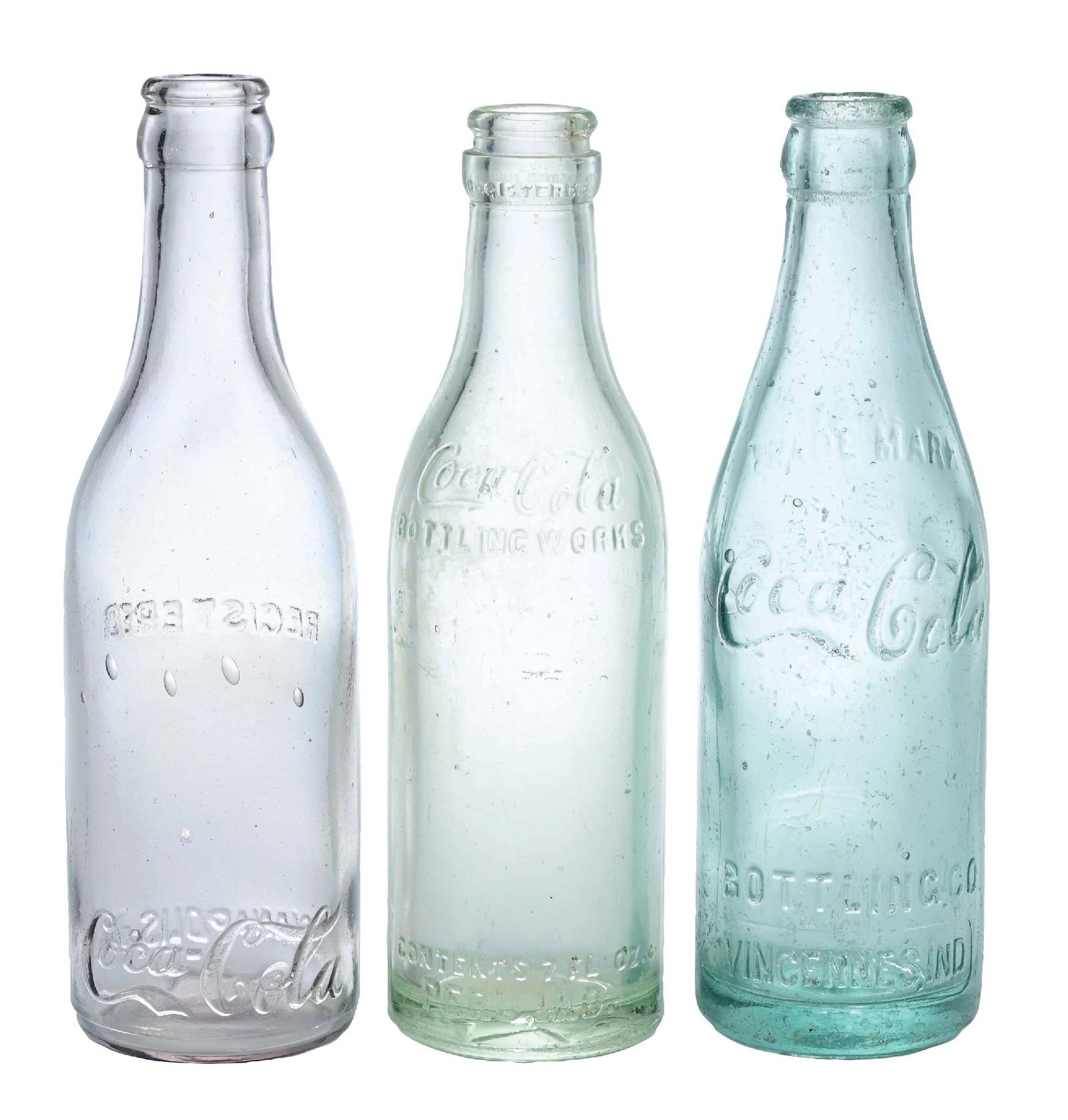 COLLECTION OF 3 COCA-COLA GLASS BOTTLES (1 of 9)