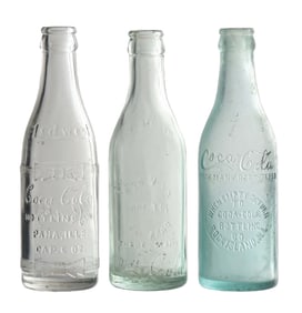 COLLECTION OF 3 COCA-COLA IL. STRAIGHT-SIDED GLASS BOTTLES