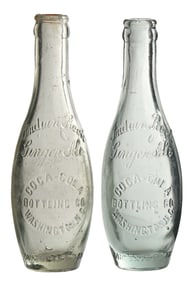 COLLECTION OF 2 INDIAN ROCK GINGER ALE COCA-COLA TEN PIN BOTTLES