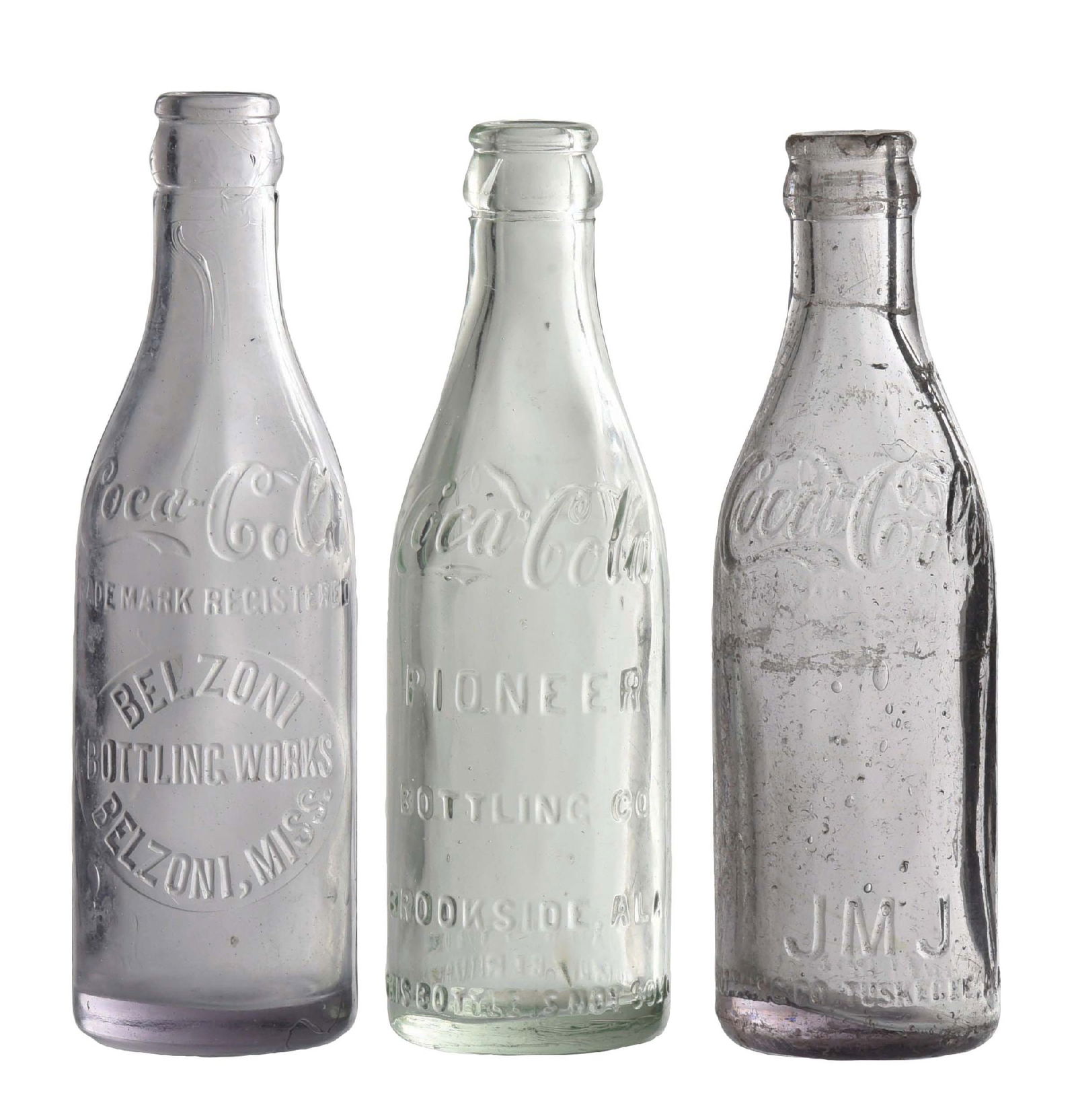 COLLECTION OF 3 COCA-COLA GLASS BOTTLES (1 of 9)
