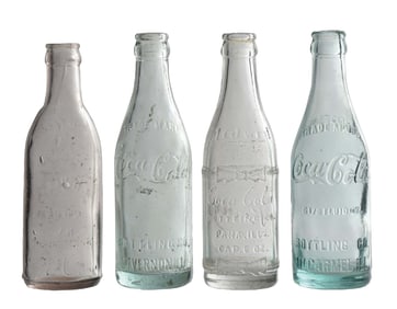 COLLECTION OF 4 COCA-COLA GLASS BOTTLES
