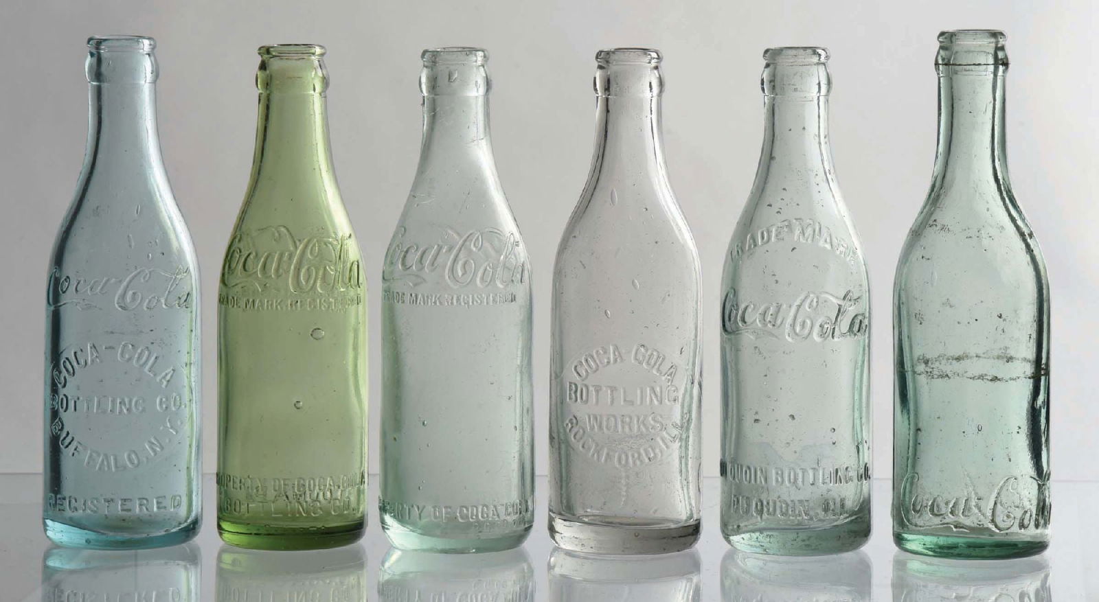 COLLECTION OF 6 COCA-COLA STRAIGHT-SIDED GLASS BOTTLES (1 of 2)