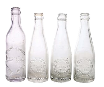 COLLECTION OF 4 COCA-COLA GLASS BOTTLES