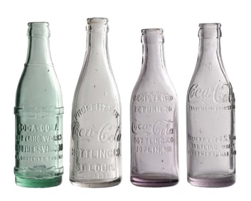 COLLECTION OF 4 COCA-COLA MO. GLASS BOTTLES