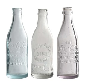 COLLECTION OF 3 COCA-COLA STRAIGHT-SIDED GLASS BOTTLES