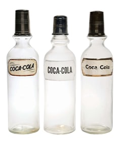 COLLECTION OF 3 BACK BAR COCA-COLA SYRUP BOTTLES