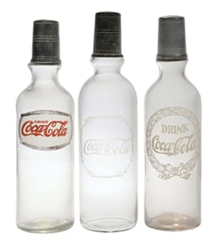 COLLECTION OF 3 BACK BAR COCA-COLA SYRUP BOTTLES
