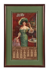 1909 PEPSI-COLA CALENDAR W/ WOMAN GRAPHIC