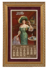 1909 PEPSI-COLA CALENDAR W/ WOMAN GRAPHIC