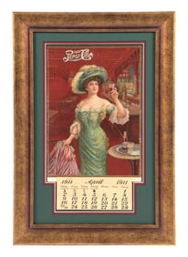 1911 PEPSI-COLA CALENDAR W/ WOMAN GRAPHIC