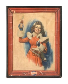 PEPSI-COLA SIGN W/ WOMAN WITH SKIS GRAPHIC