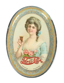 5¢ DRINK PEPSI COLA TIP TRAY W/ WOMAN GRAPHIC
