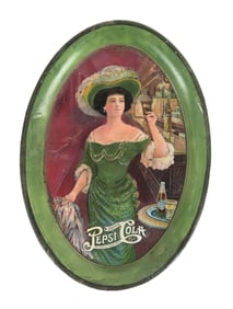 5¢ DRINK PEPSI COLA TIP TRAY W/ WOMAN GRAPHIC