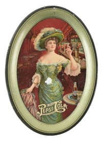 PEPSI-COLA TIP TRAY W/ WOMAN GRAPHIC