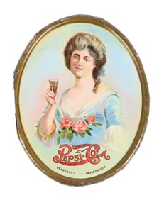 VINTAGE OVAL PEPSI-COLA ADVERTISEMENT