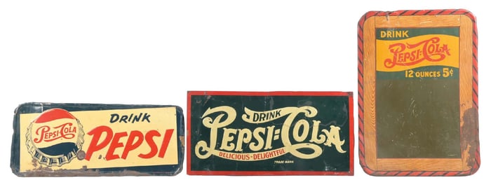 COLLECTION OF 3 PEPSI-COLA SIGNS
