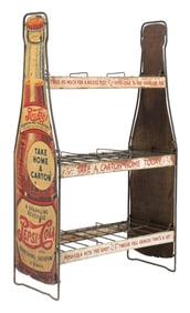 PEPSI-COLA BOTTLE DISPLAY RACK W/ BOTTLE SIGNS