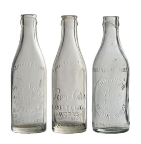 COLLECTION OF 3 VINTAGE PEPSI-COLA BOTTLES