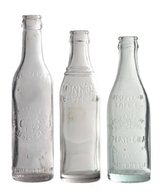 COLLECTION OF 3 PEPSI-COLA GLASS BOTTLES