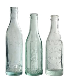 COLLECTION OF 3 PEPSI-COLA GLASS BOTTLES
