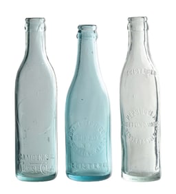 COLLECTION OF 3 PEPSI-COLA GLASS BOTTLES