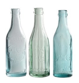 COLLECTION OF 3 PEPSI-COLA GLASS BOTTLES