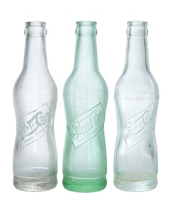 COLLECTION OF 3 PEPSI-COLA GLASS BOTTLES