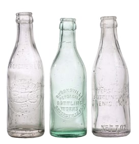 COLLECTION OF 3 PEPSI-COLA GLASS BOTTLES