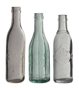 COLLECTION OF 3 PEPSI-COLA GLASS BOTTLES