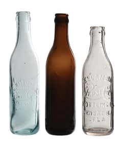 COLLECTION OF 3 PEPSI-COLA GLASS BOTTLES