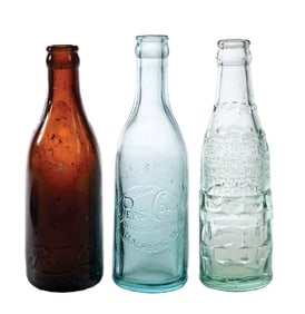 COLLECTION OF 3 PEPSI-COLA GLASS BOTTLES