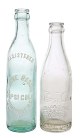 COLLECTION OF 2 PEPSI-COLA GLASS BOTTLES